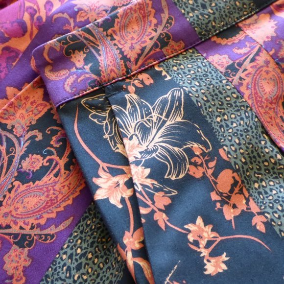 Soft Surroundings Wide Leg Full Length Curio Pants Black Multi USA Size Small - Picture 8 of 16